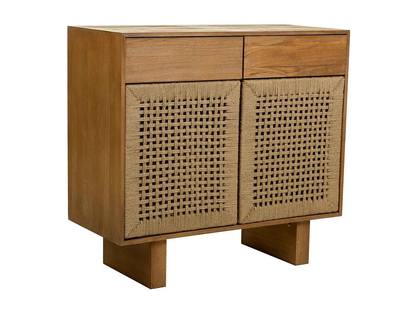 Console en bois et corde tressée marron 80x36x75h