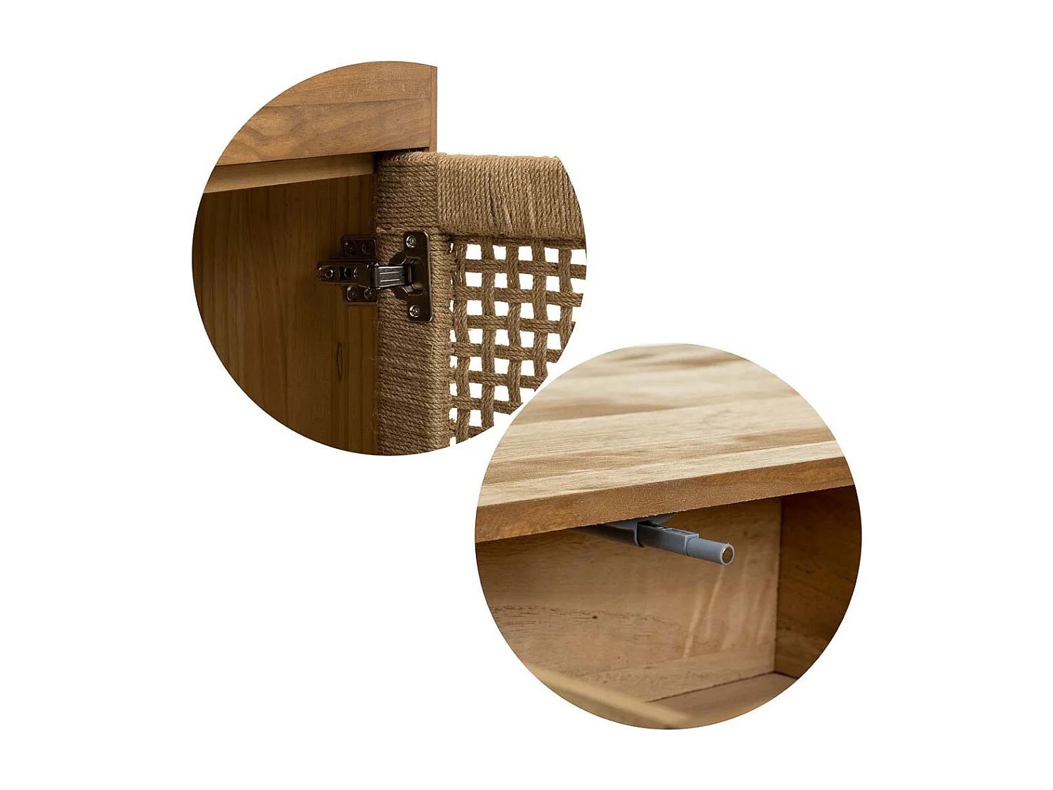 Console en bois et corde tressée marron 80x36x75h