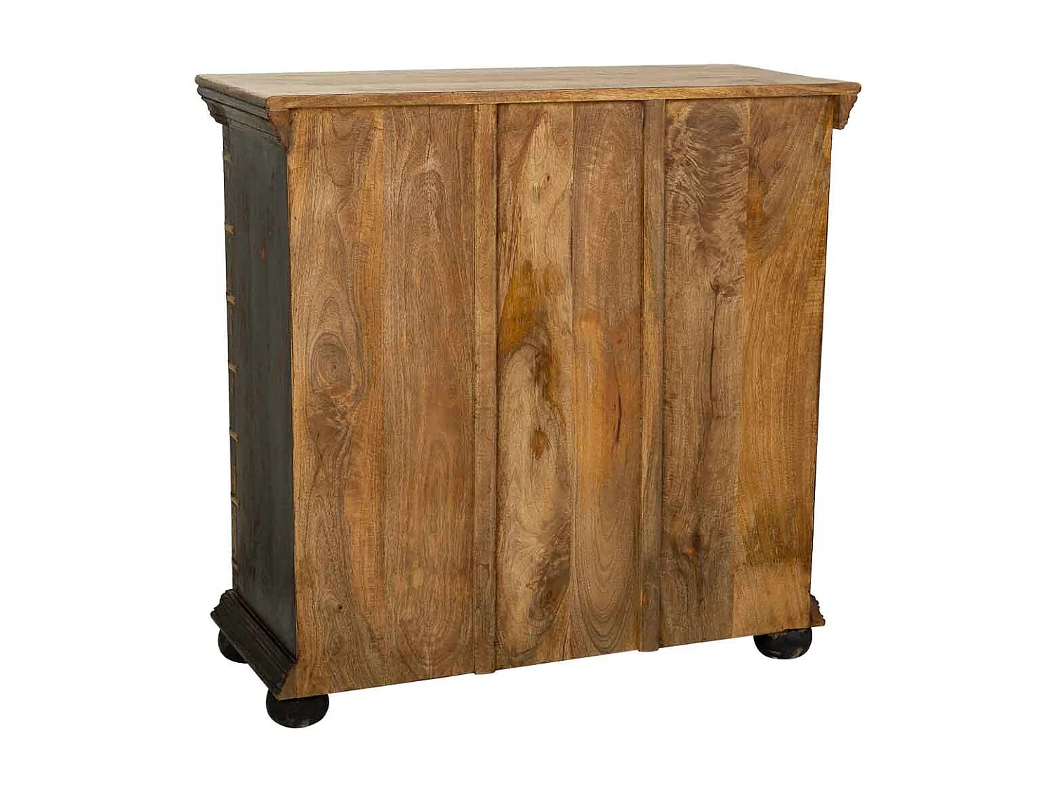 Mobile da ingresso fatto a mano in legno, vetro e metallo con 2 ante marroni 90x40x90