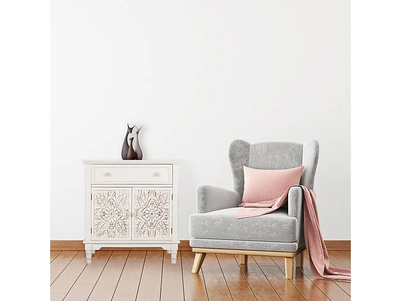 Weißes Eingangs-Sideboard aus Holz 73x36,5x78h cm