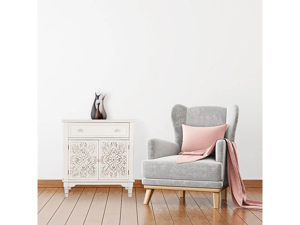 Weißes Eingangs-Sideboard aus Holz 73x36,5x78h cm