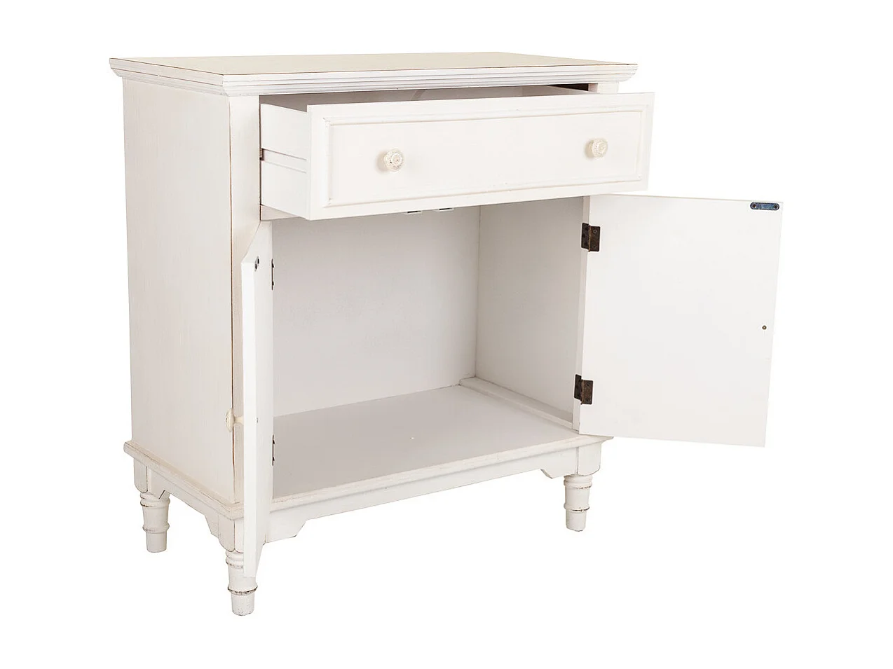 Weißes Eingangs-Sideboard aus Holz 73x36,5x78h cm