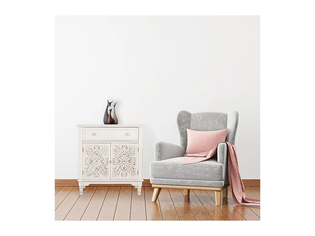 Console d'entrée en bois blanc 73x36.5x78h