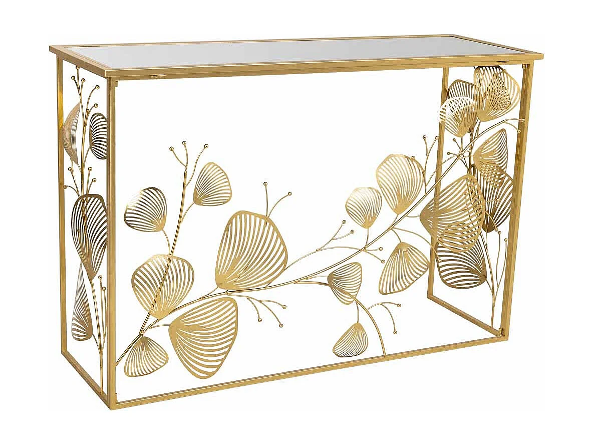 Console de metal dourado 120x40x80