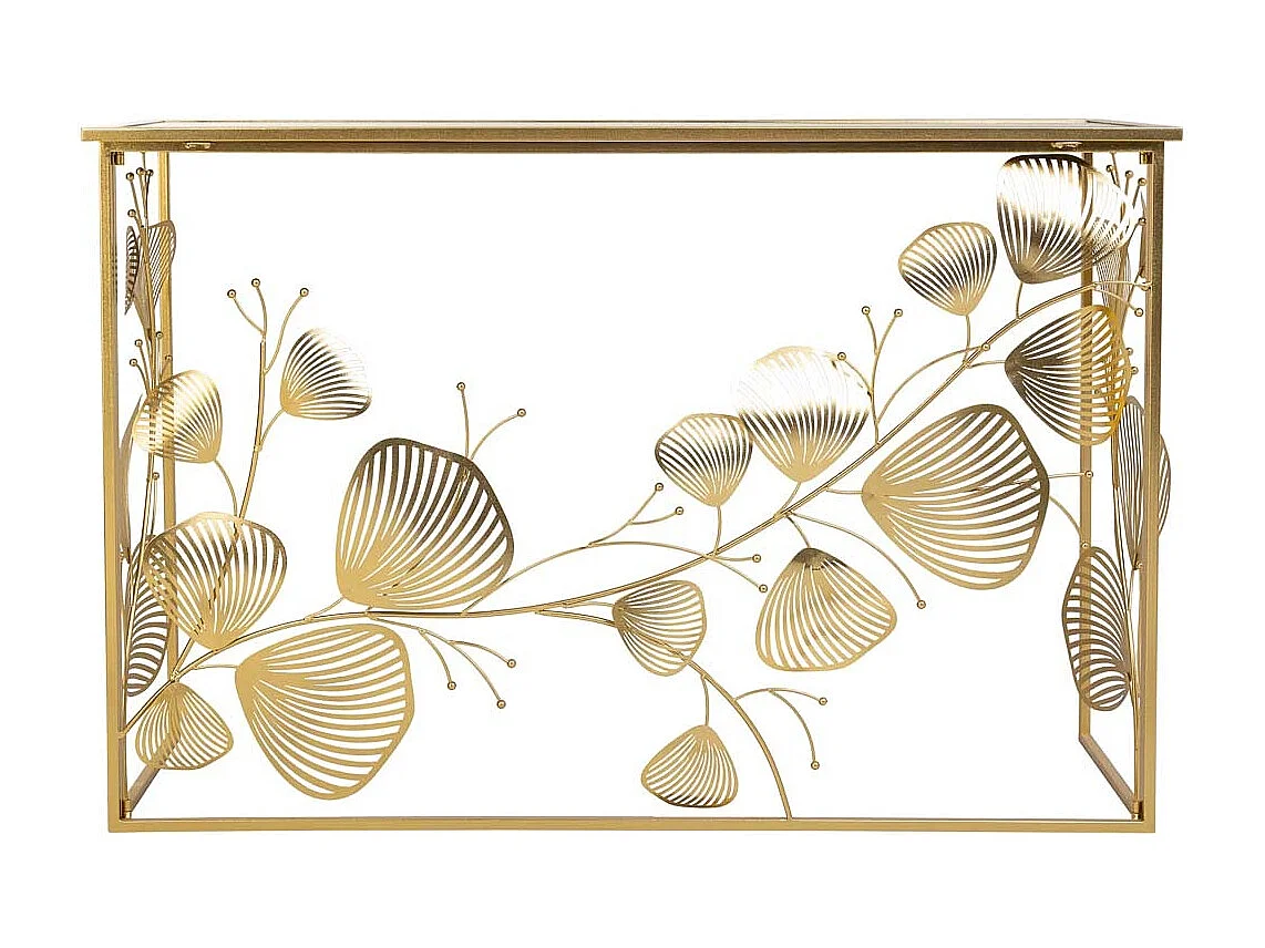 Console de metal dourado 120x40x80