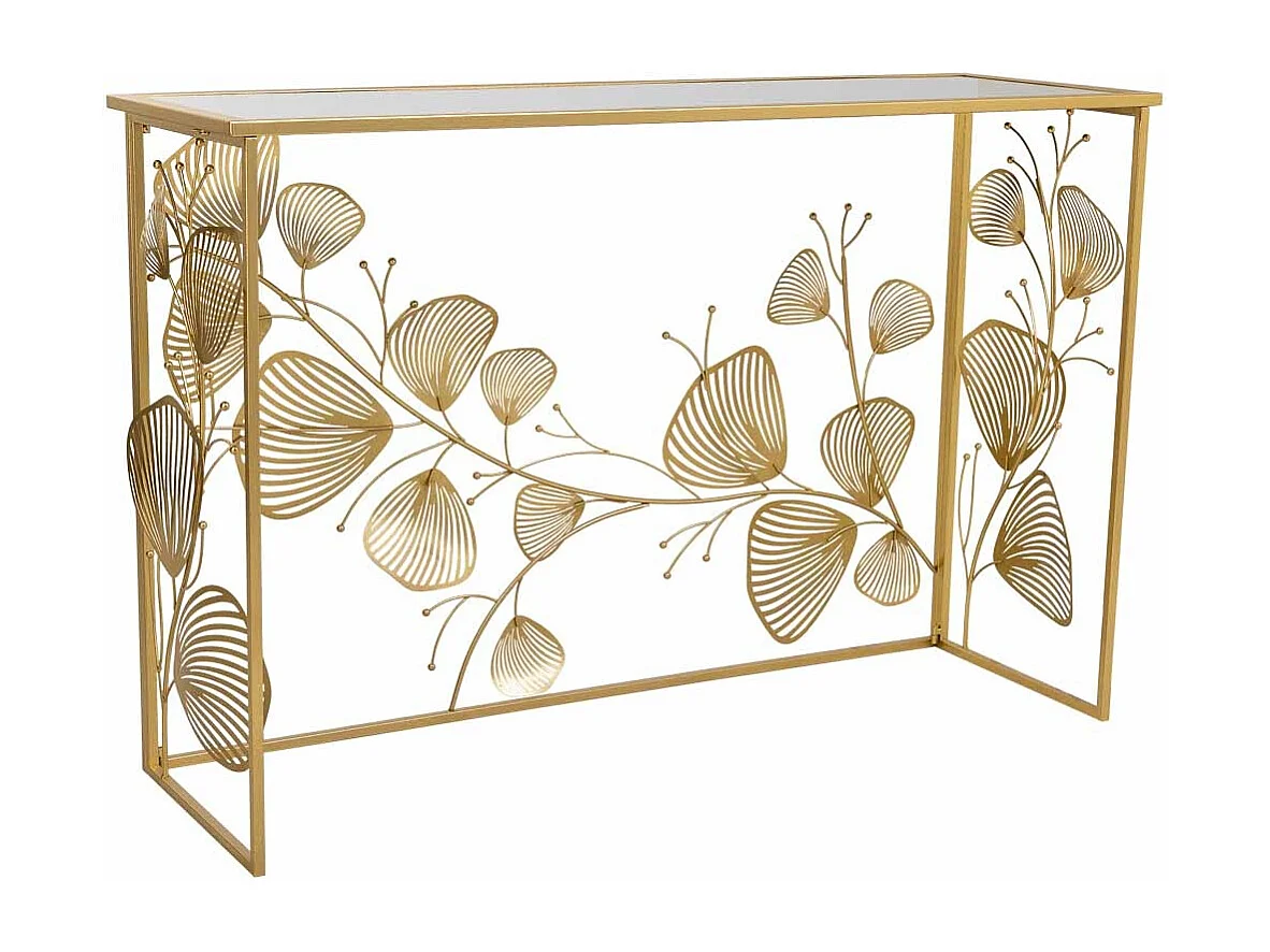 Console de metal dourado 120x40x80