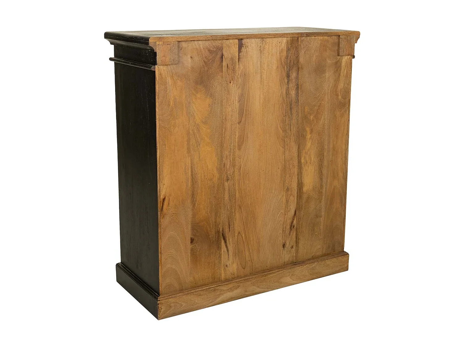 Sideboard aus Holz und handgefertigtem Glas, 90x40x100, schwarz