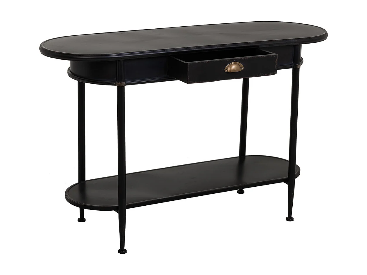 Mobile da ingresso in metallo nero 120x41x75h