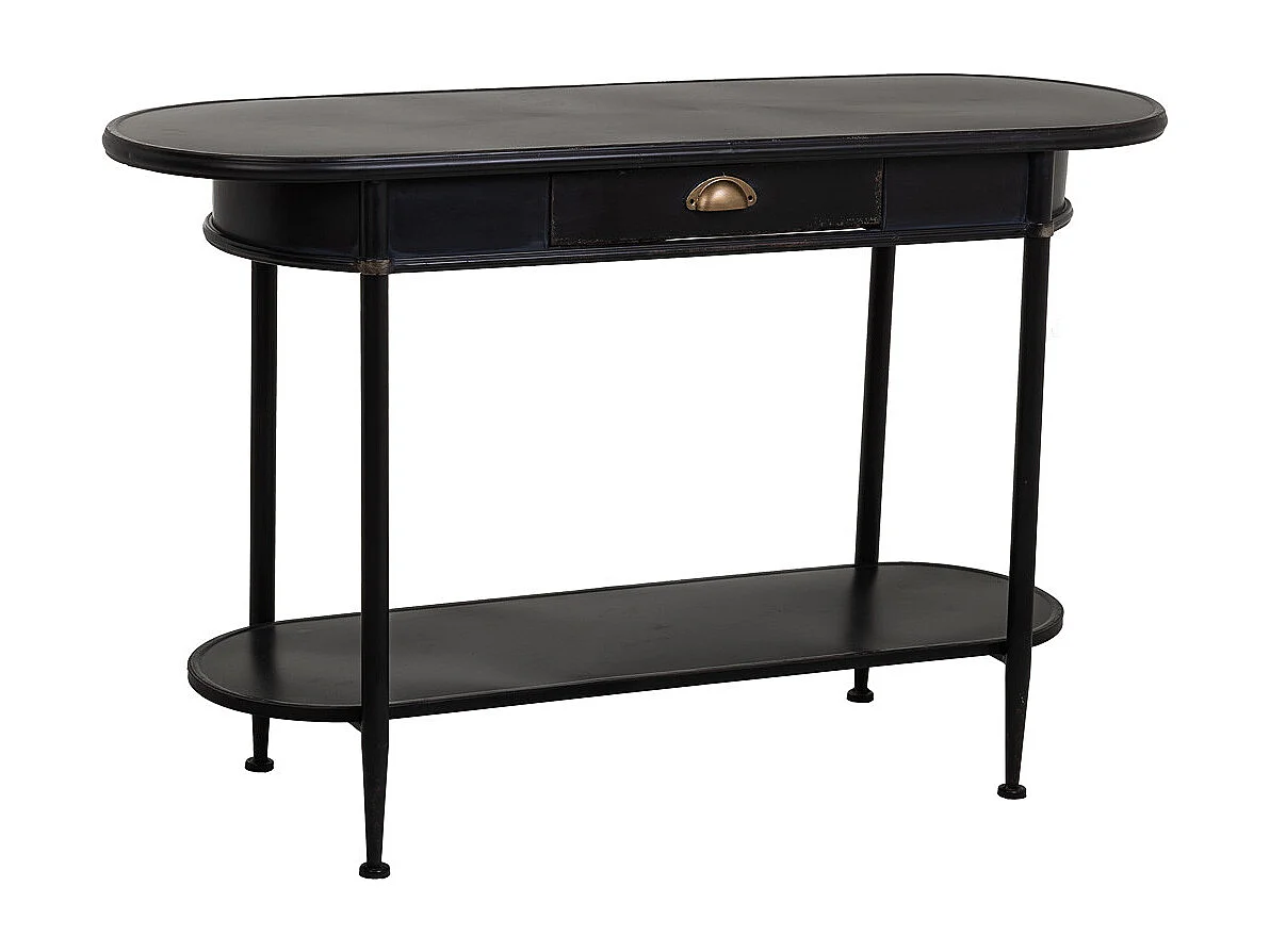 Console en métal noir 120x41x75h