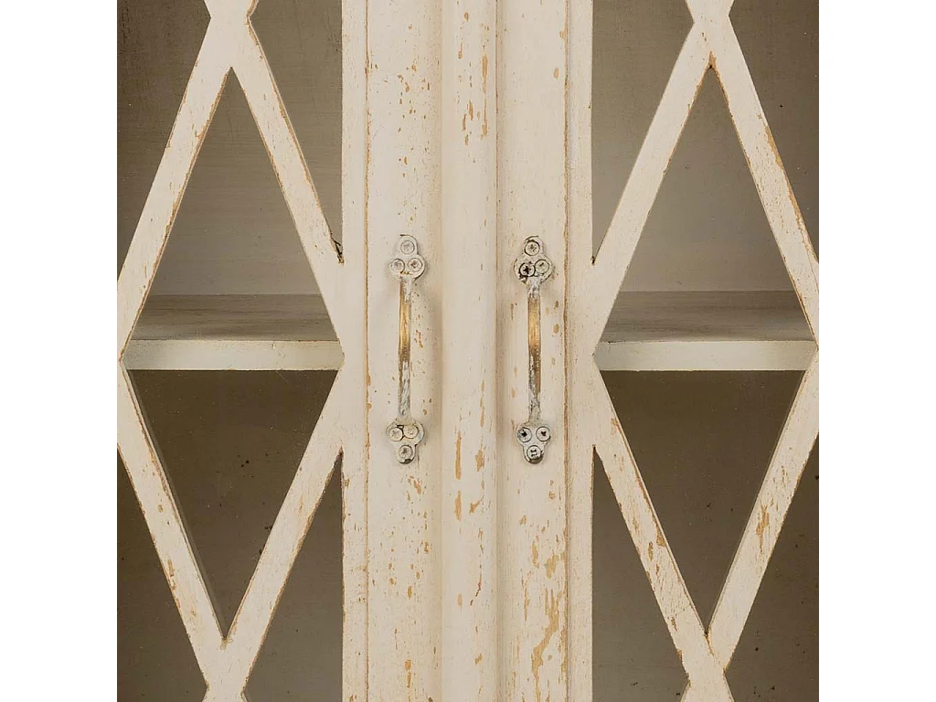 Weiße handgefertigte Halle aus Holz und Glas, 90x40x100h cm