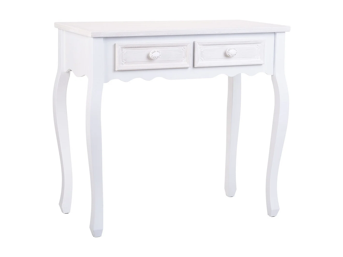Konsolentisch mit 2 weißen Schubladen 80x40x75