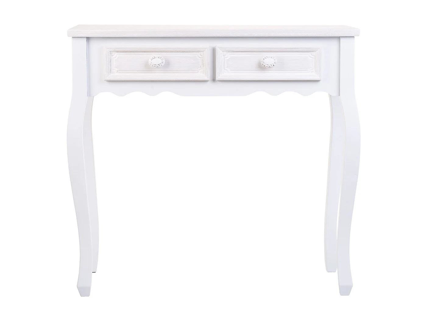 Konsolentisch mit 2 weißen Schubladen 80x40x75
