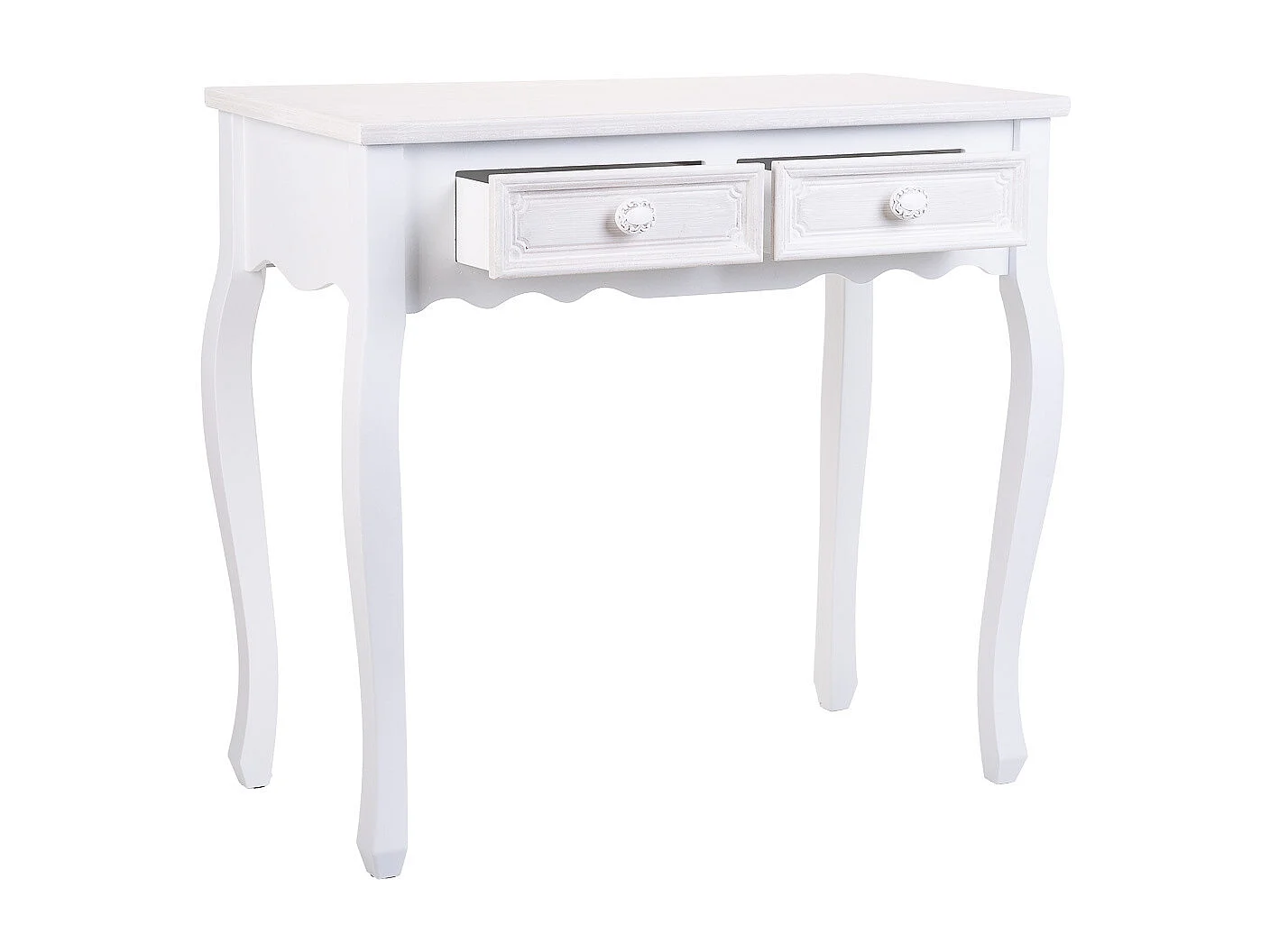 Konsolentisch mit 2 weißen Schubladen 80x40x75