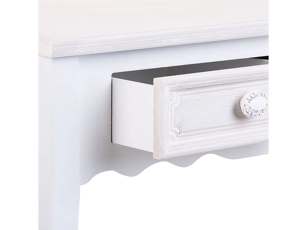 Konsolentisch mit 2 weißen Schubladen 80x40x75