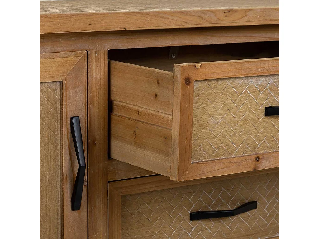 Recibidor de madera y metal marrón 122x35x81.5