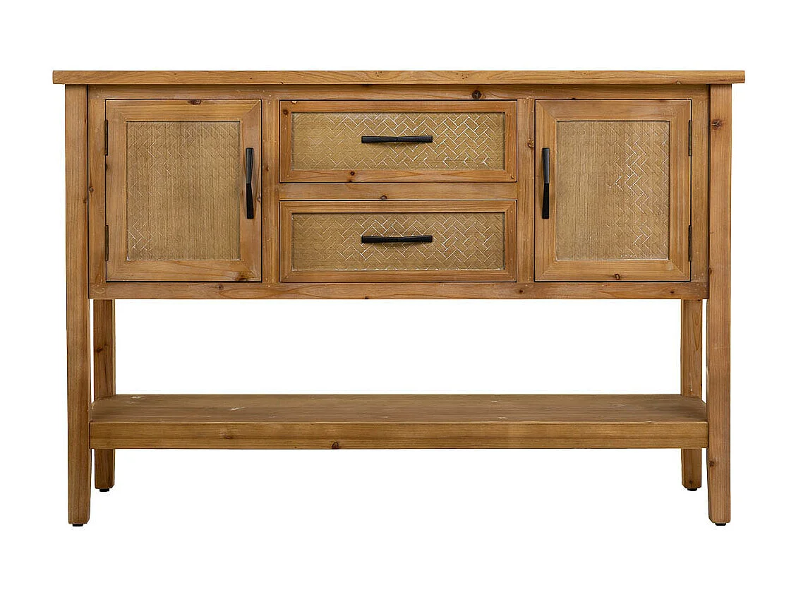 Meuble d'entrée en bois et métal marron 122x35x81.5h