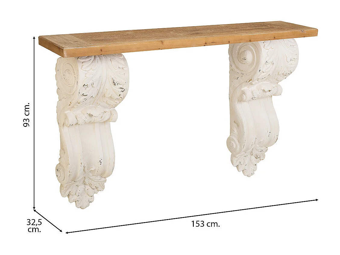 Vestibule en bois blanc 153x32.5x93h