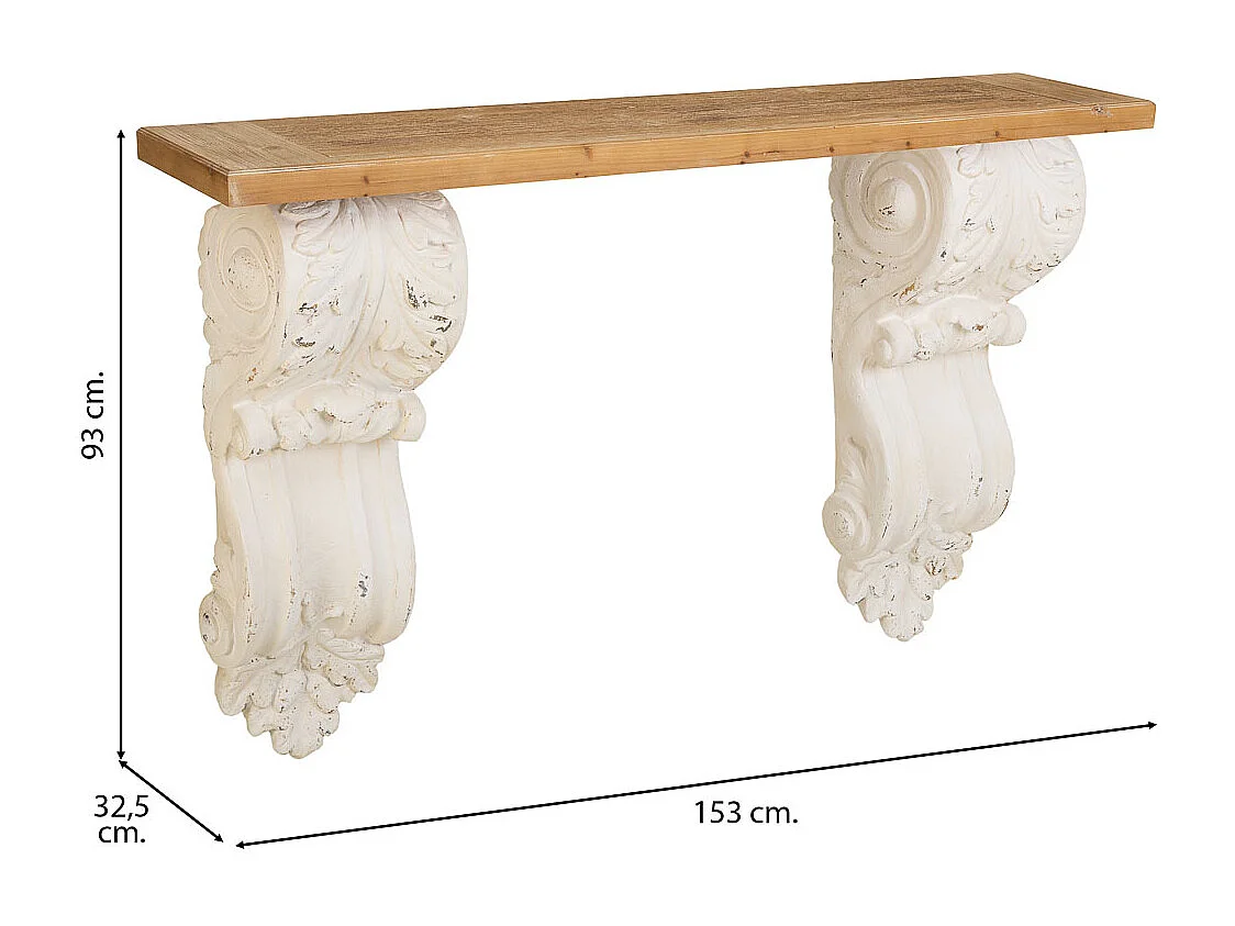 Vestibule en bois blanc 153x32.5x93h