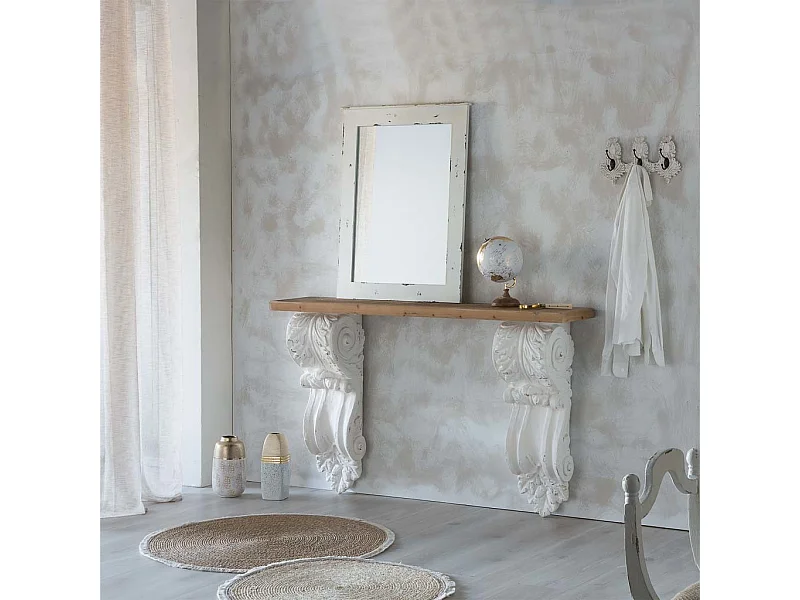 Salão de madeira branco 153x32,5x93