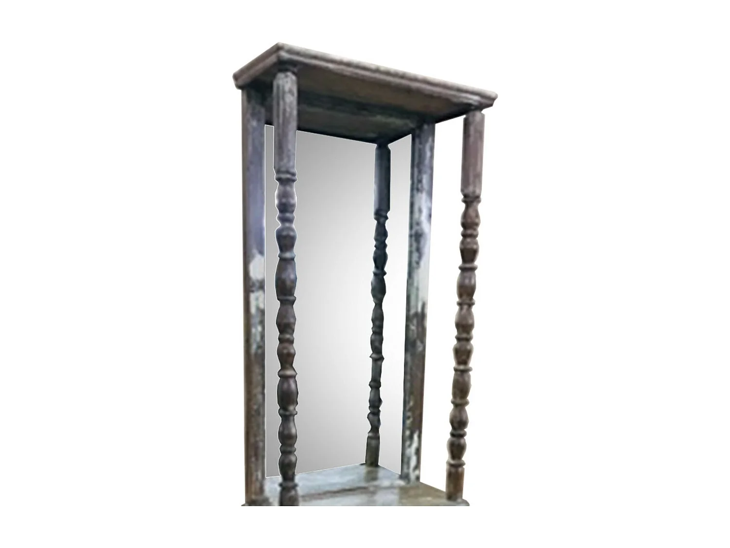 Mobile da ingresso con specchio in legno marrone 59x27x192h