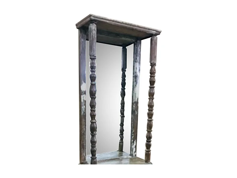 Mobile da ingresso con specchio in legno marrone 59x27x192h