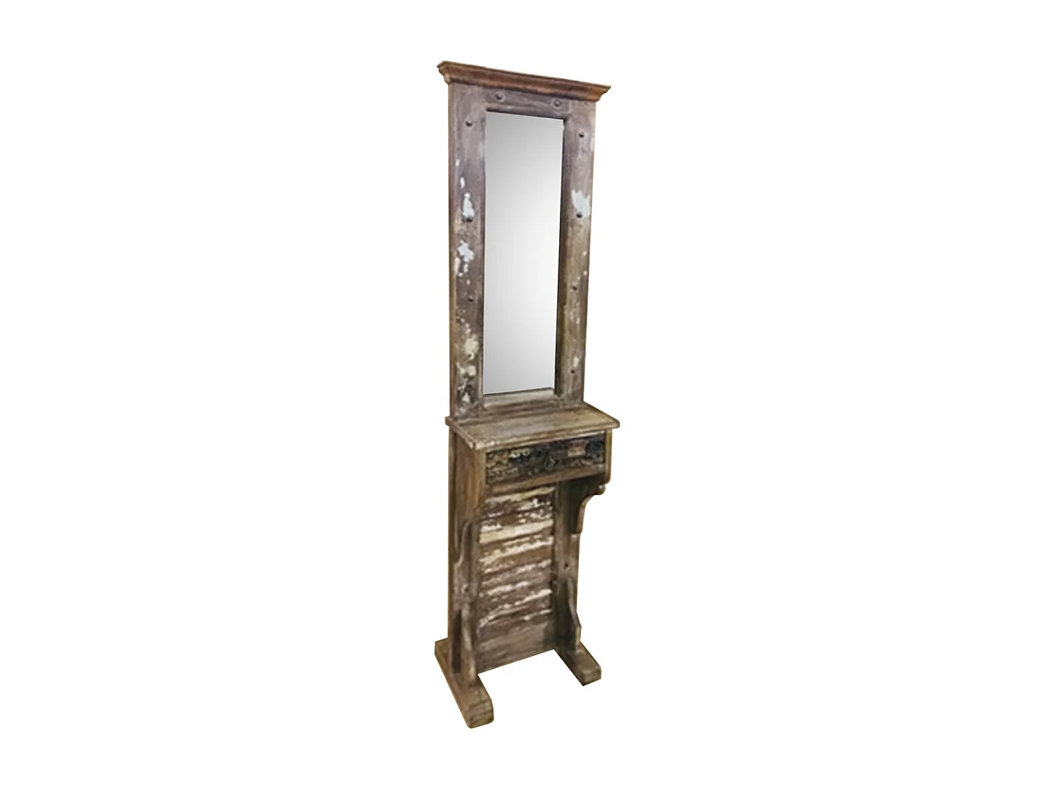 Entrée avec miroir en bois marron 43x21x186h