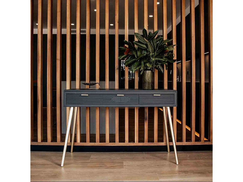 Móveis de entrada de madeira cinza escuro 120x41x78