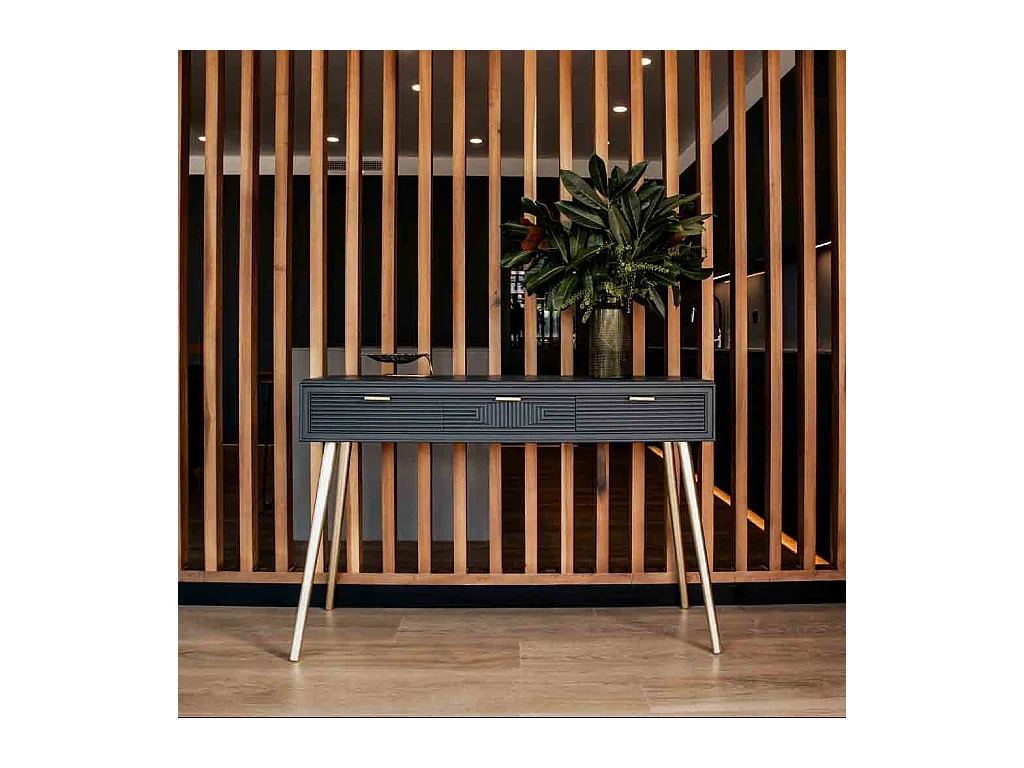 Console d'entrée en bois gris foncé 82x41x78h