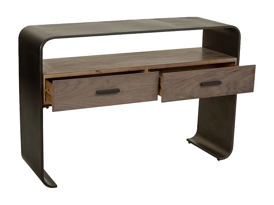 Console en métal doré 120x40x80h