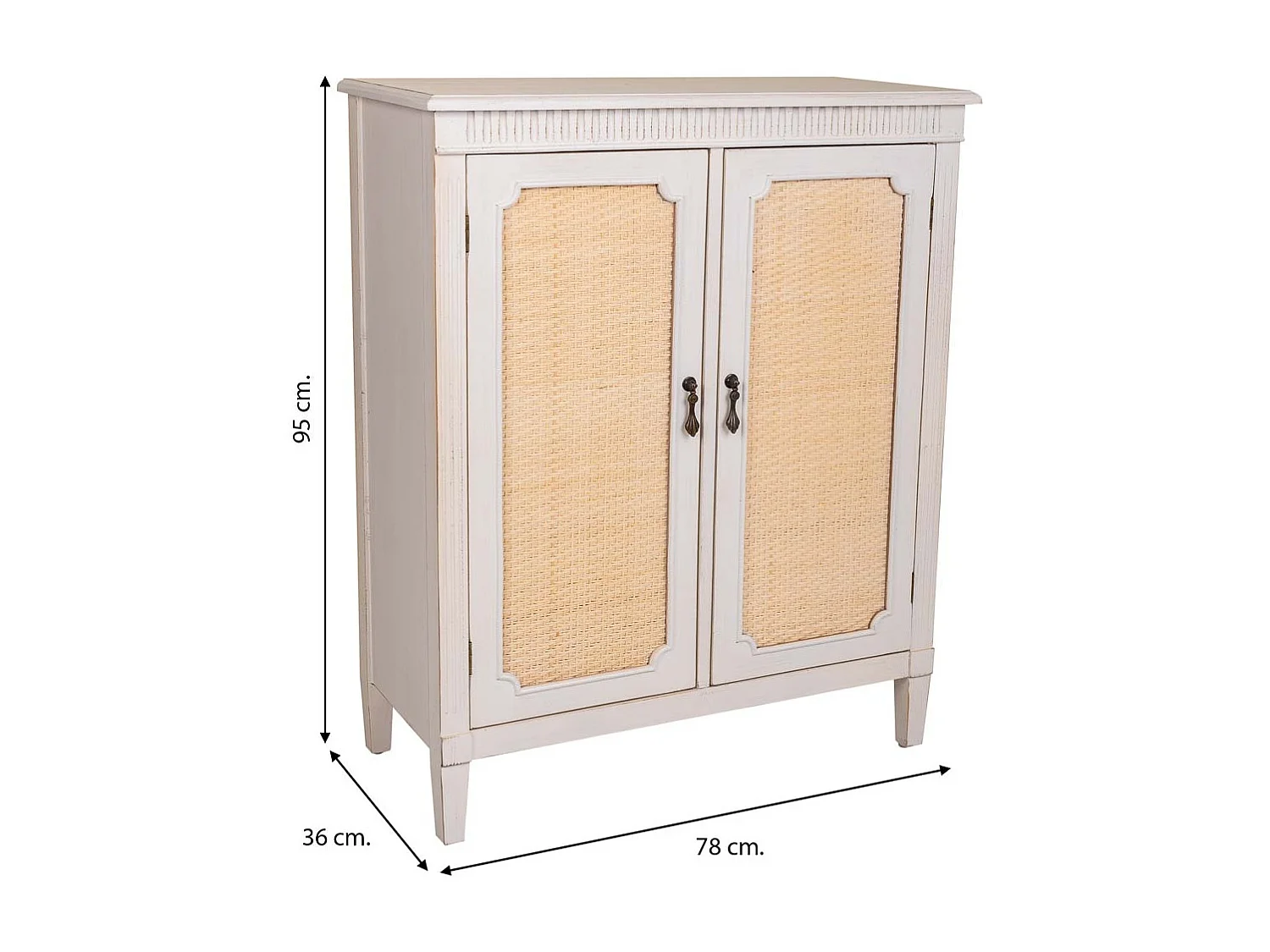 Mobile da ingresso in legno bianco 78x36x95h