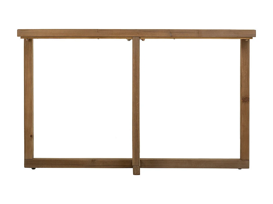 Flurtisch aus Holz und Glas braun 120x33x75