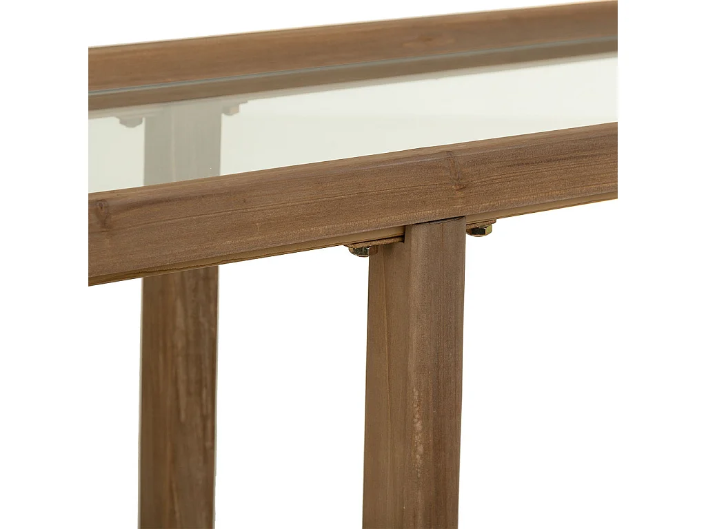 Flurtisch aus Holz und Glas braun 120x33x75