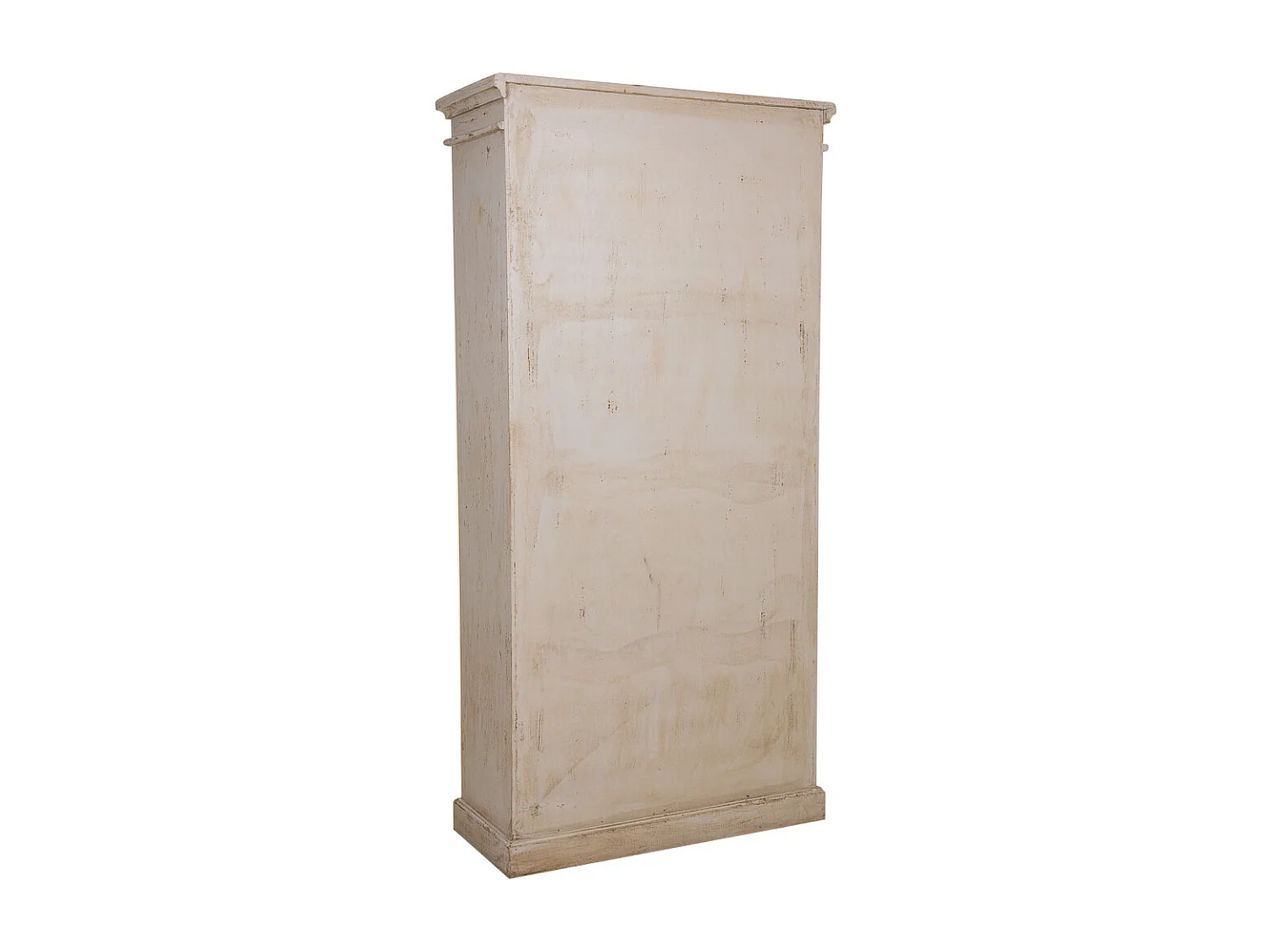 Vitrine beige faite main en bois et verre 90x40x183