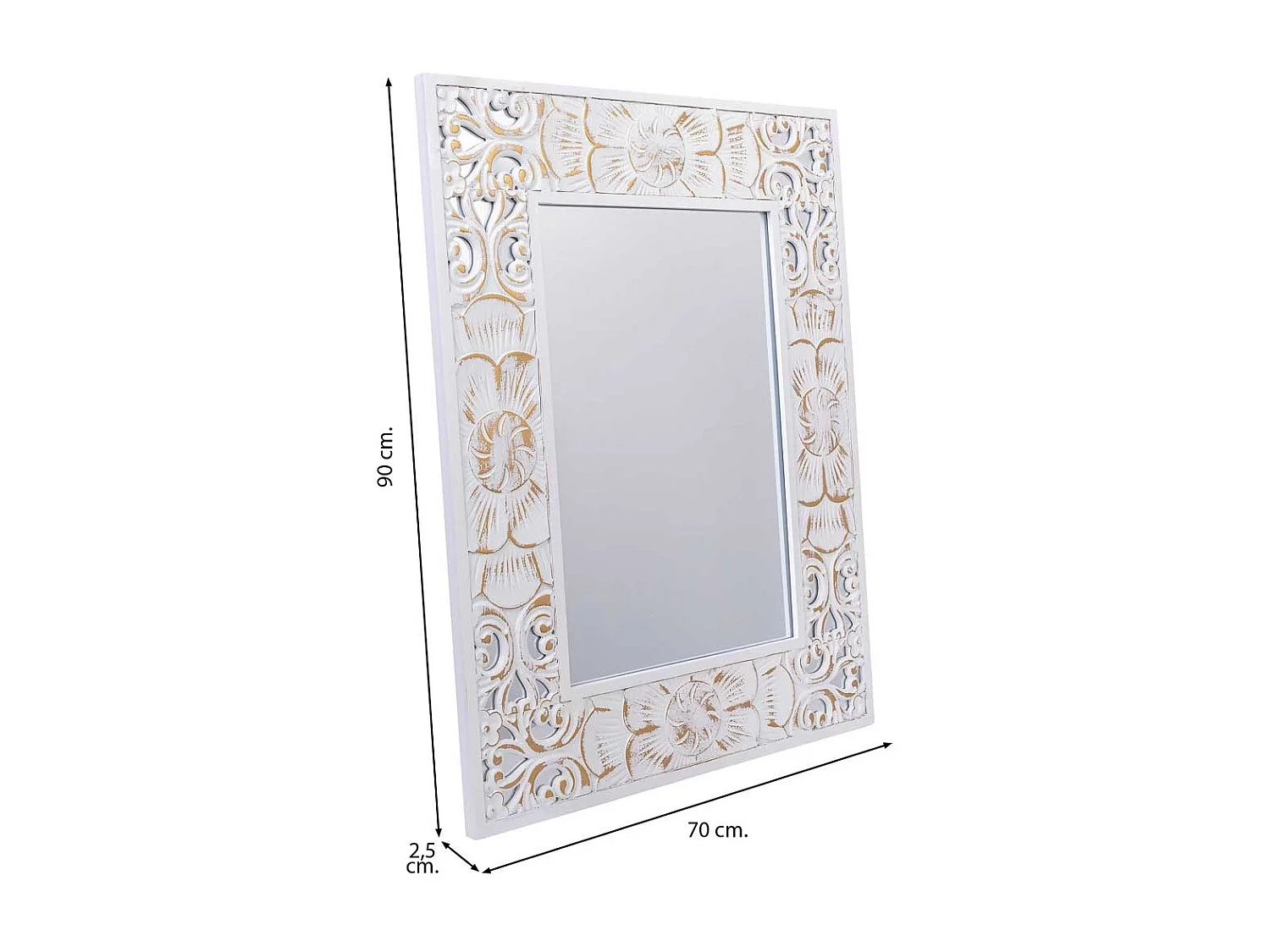 Espejo Rectangular de madera 70x2,5x90