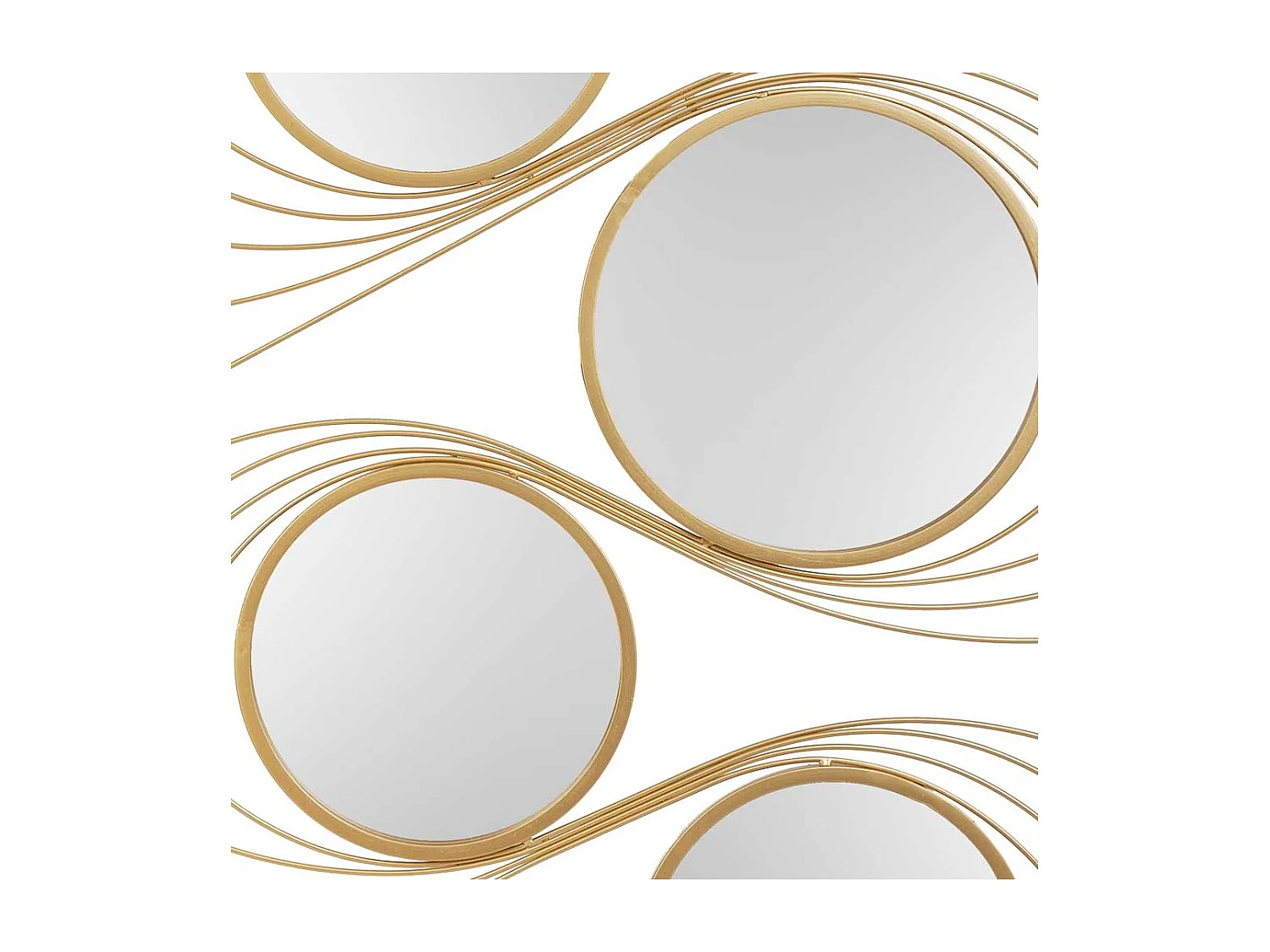 Espelho de parede retangular de metal dourado 61x96x2