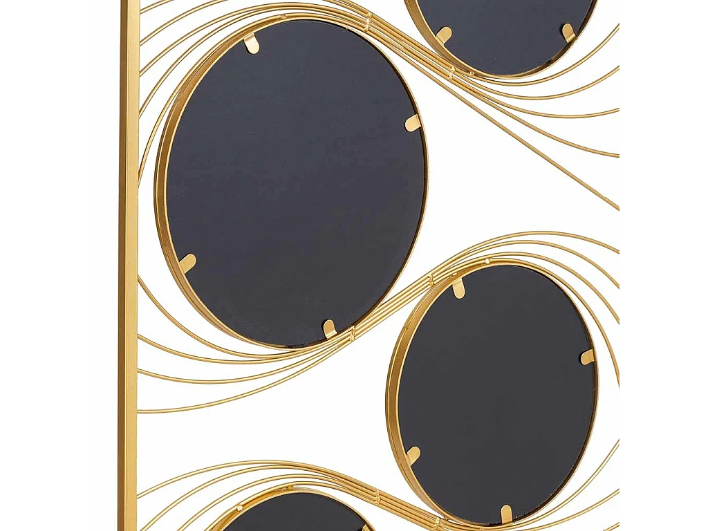 Espelho de parede retangular de metal dourado 61x96x2