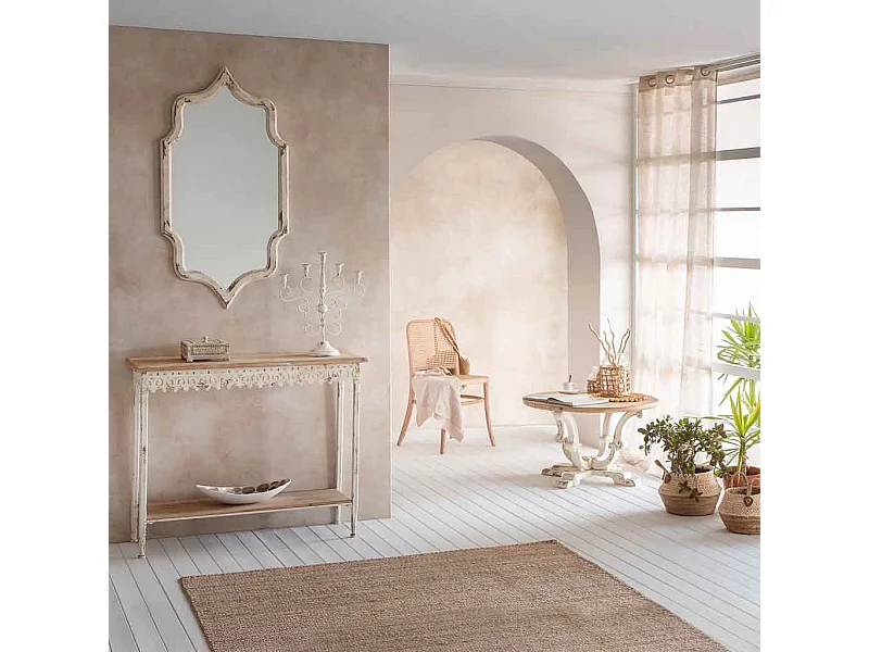 Miroir mural en métal avec finition vieillie