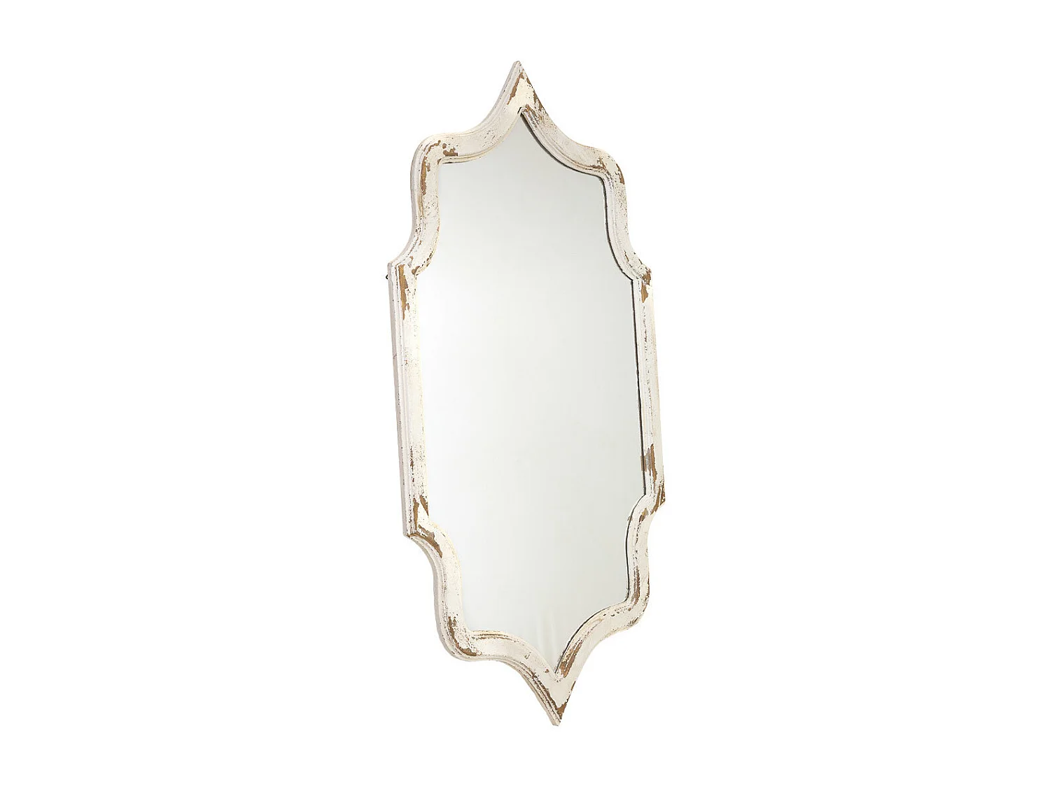 Miroir mural en métal avec finition vieillie