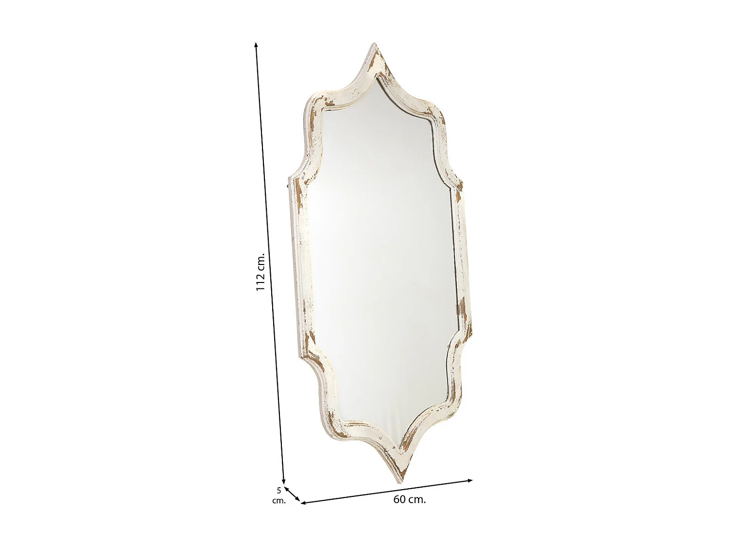 Miroir mural en métal avec finition vieillie