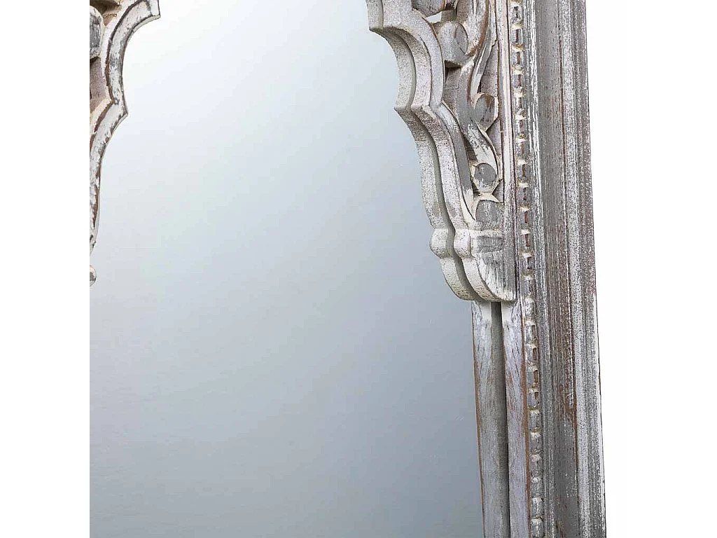 Specchio in legno invecchiato bianco 60x5x107