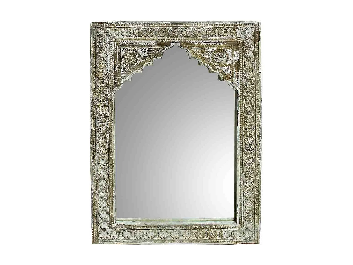 Specchio in legno invecchiato marrone 60x4x90
