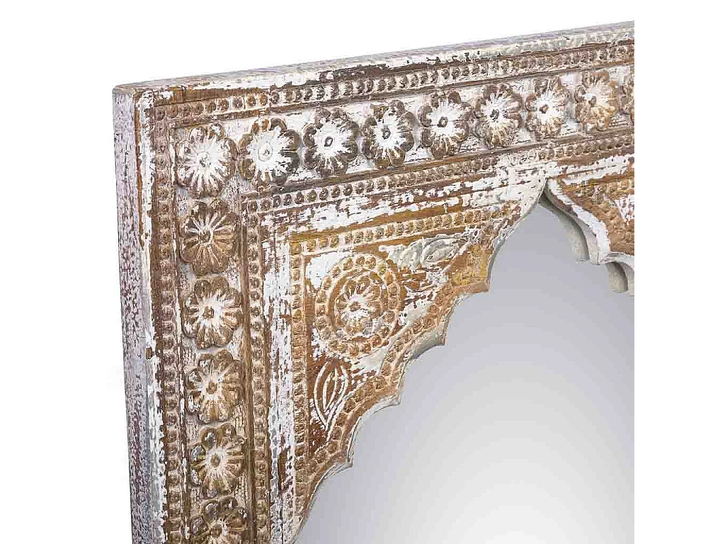 Specchio in legno invecchiato marrone 60x4x90