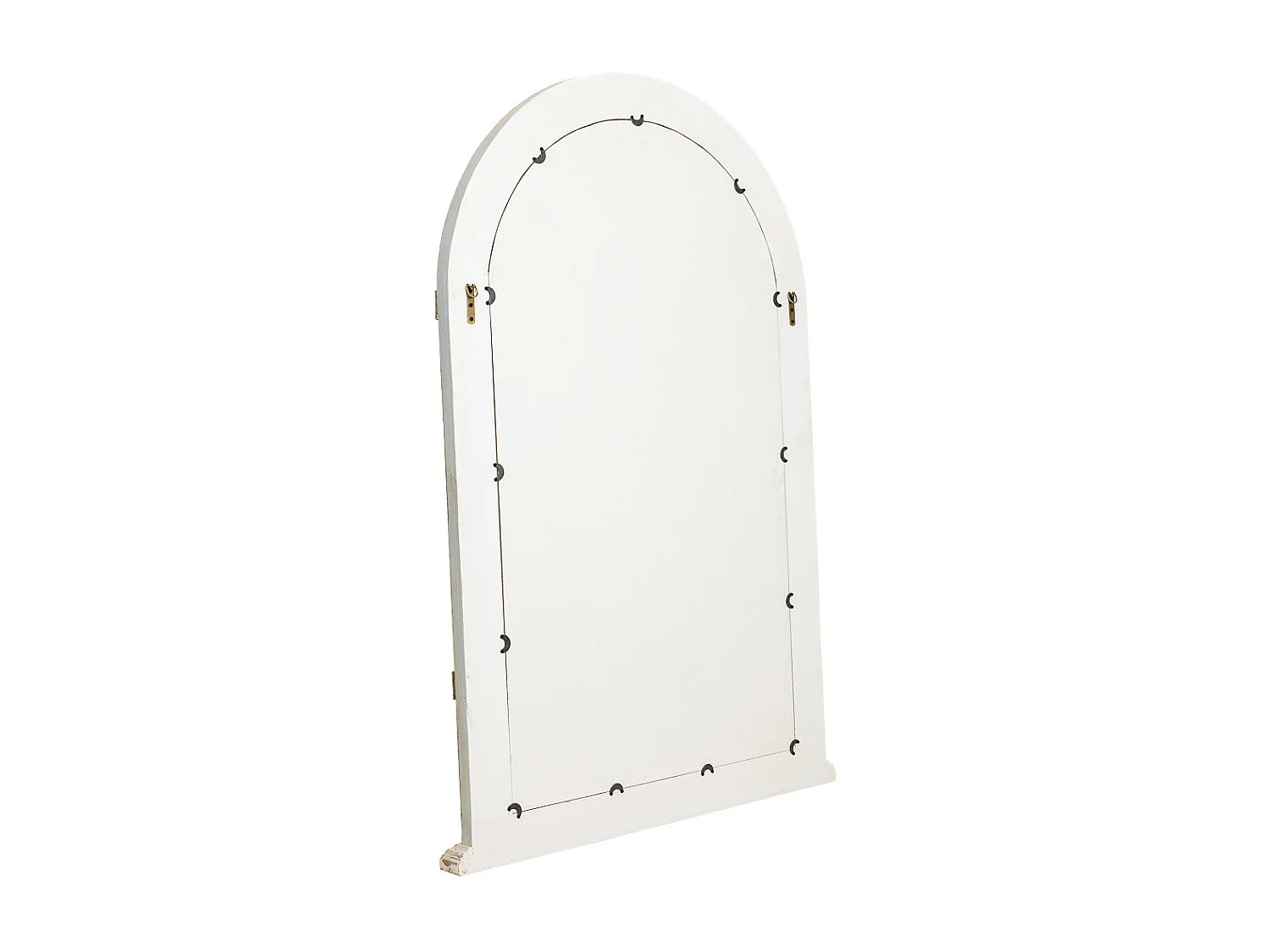 Espelho de madeira e metal com acabamento envelhecido