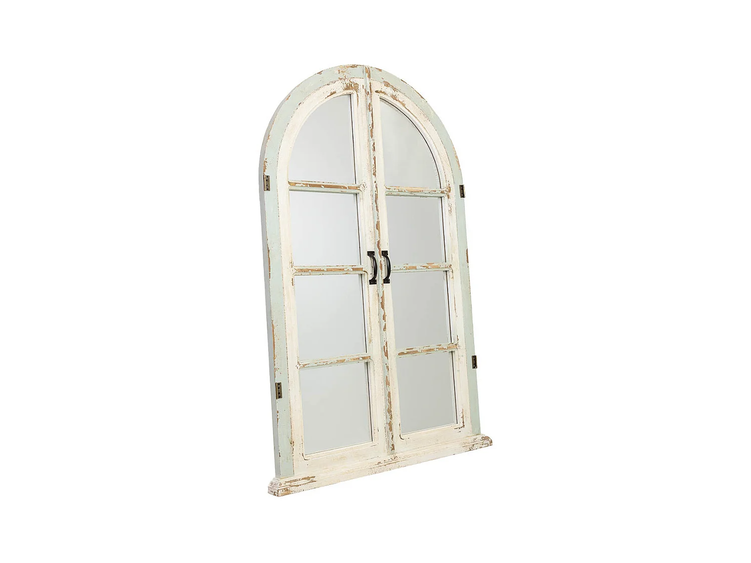 Holz- und Metallspiegel mit antikem Finish