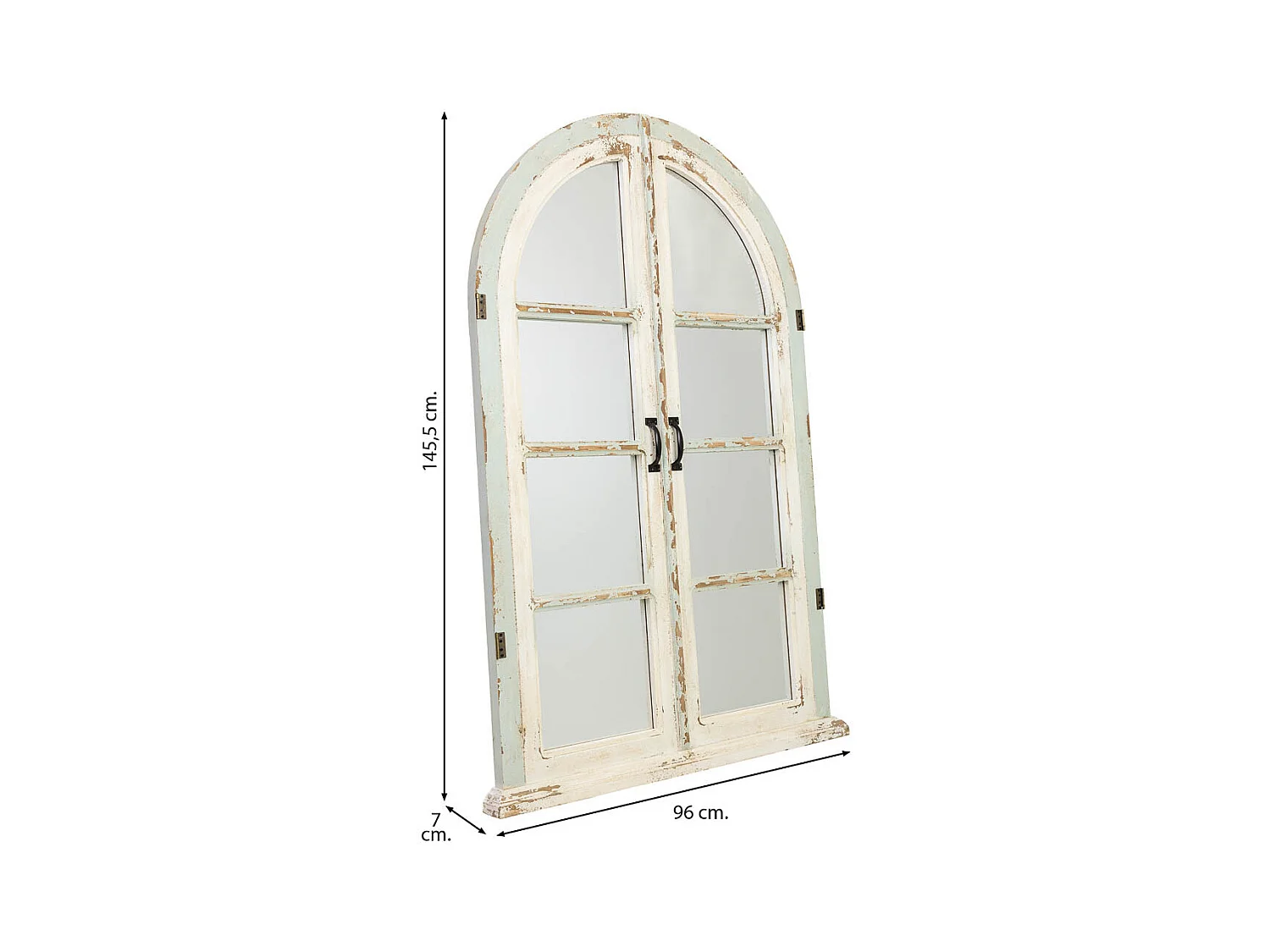 Holz- und Metallspiegel mit antikem Finish