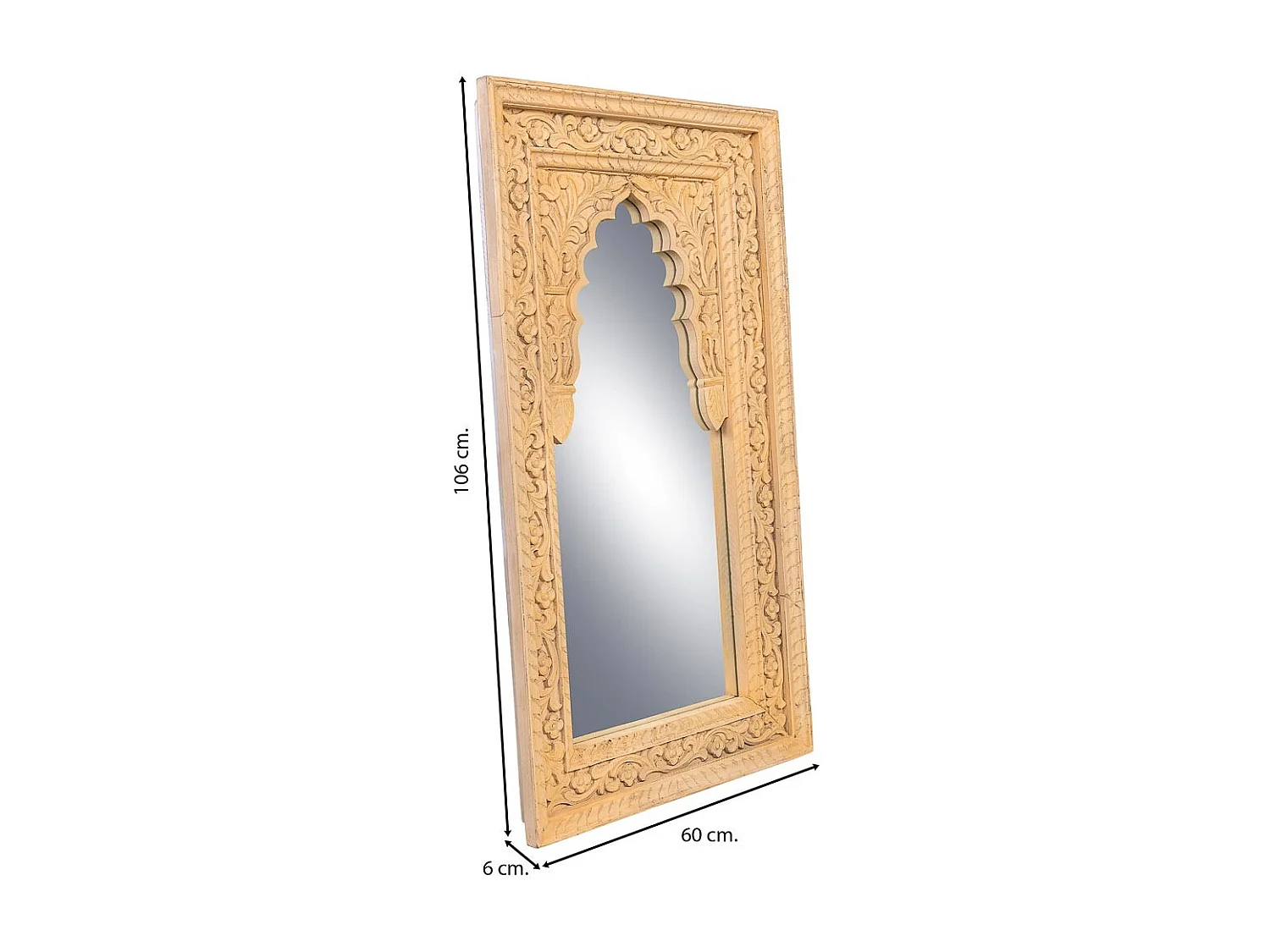 Gelber Holzspiegel 60x6x106