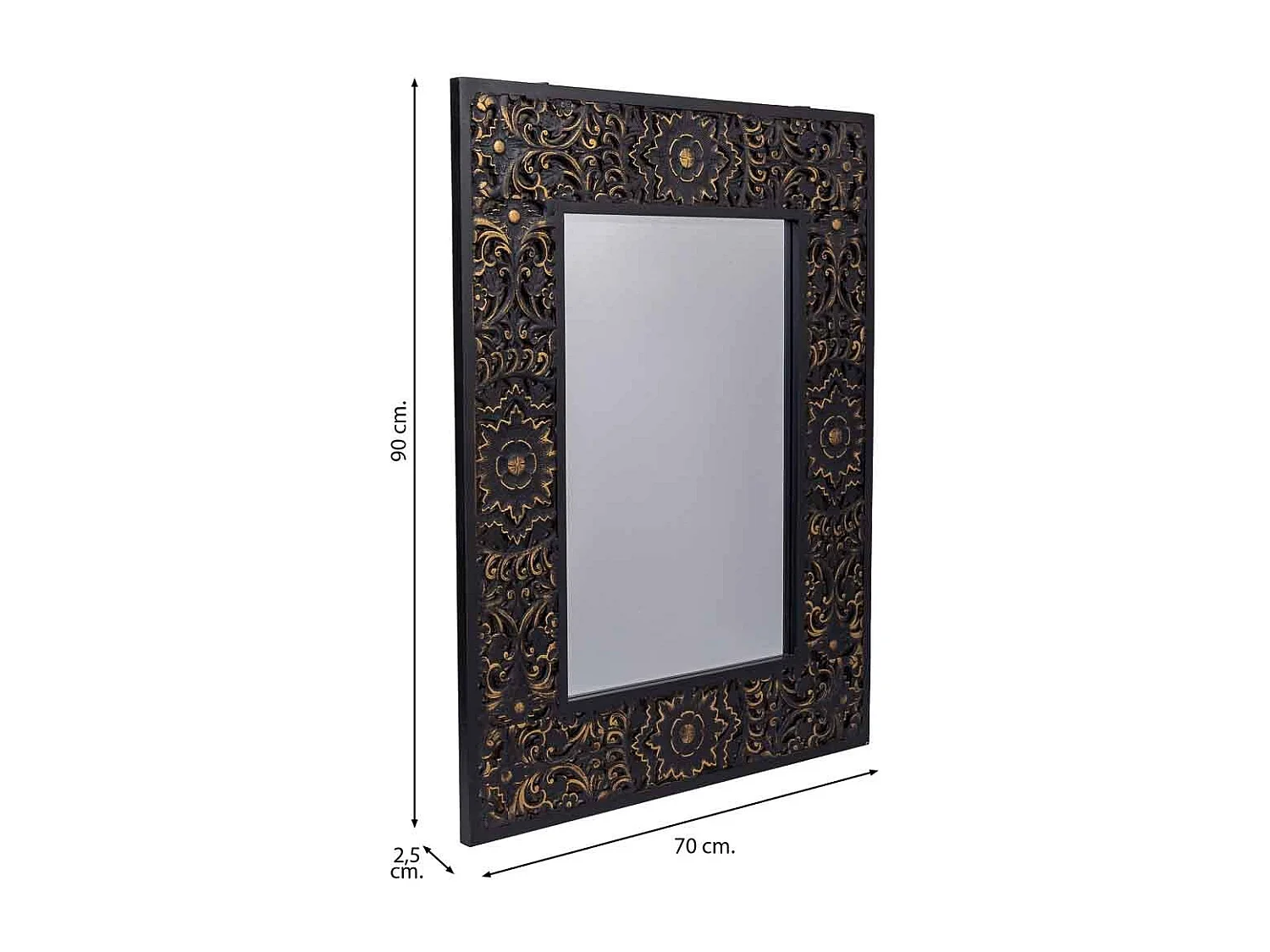 Specchio rettangolare in legno