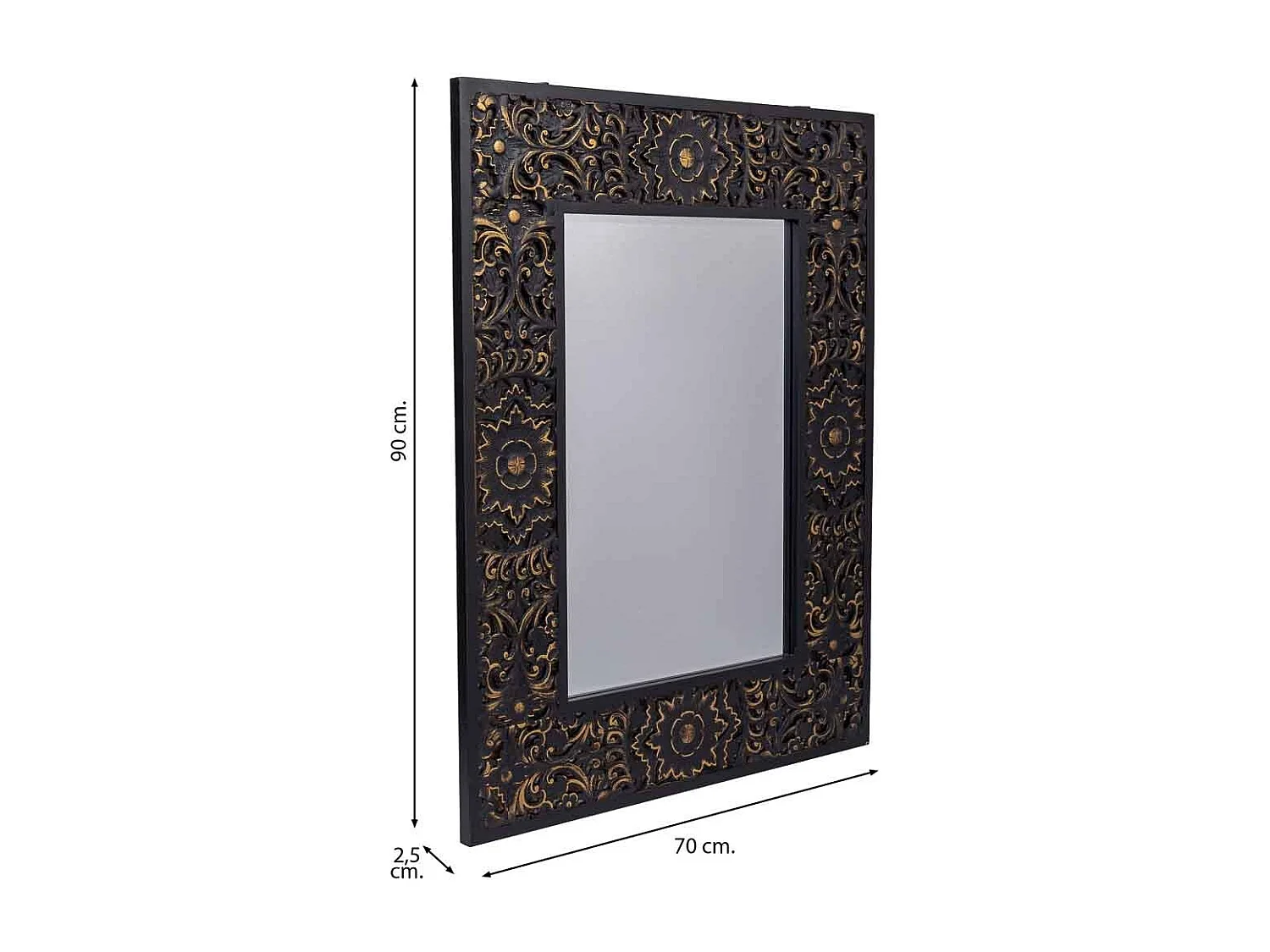 Espejo Rectangular de madera 70x2,5x90