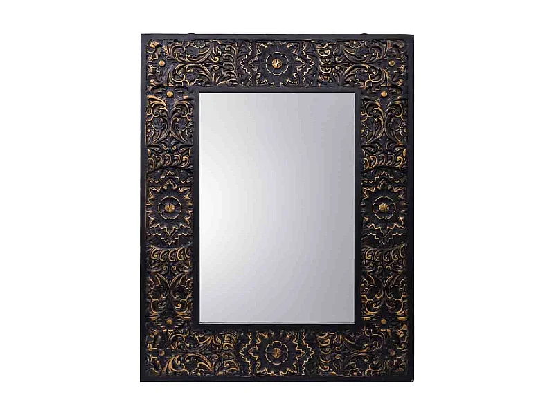 Rechteckiger Holzspiegel