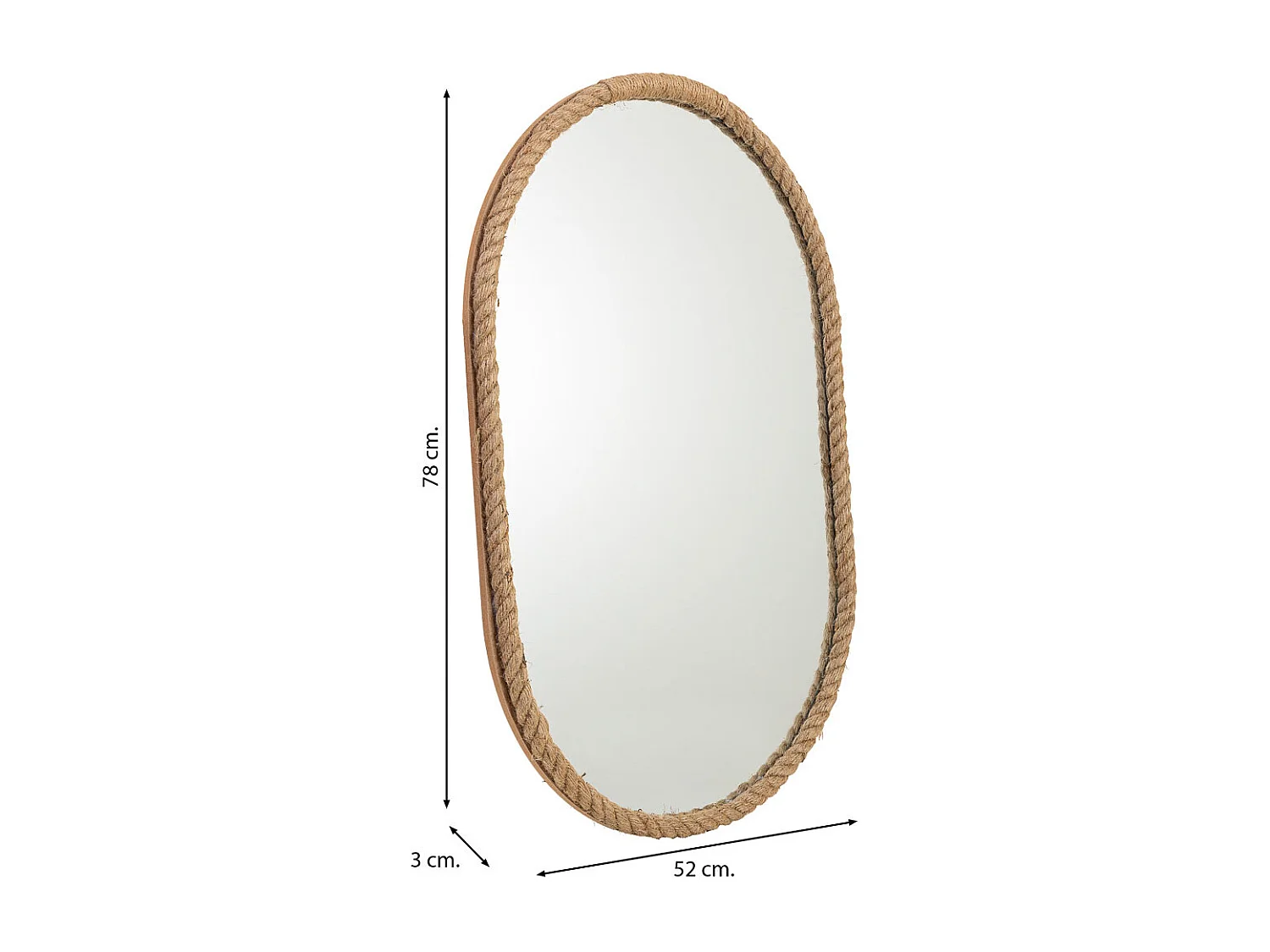 Miroir en bois 52x3x78h